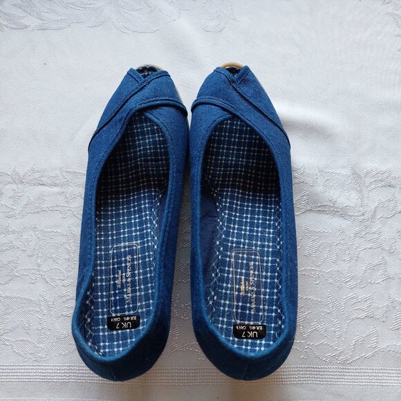 St. Michael From M&S Canvas Wedge Open Toe Espadrilles shoes, Size 9/UK 7 - Picture 3 of 6